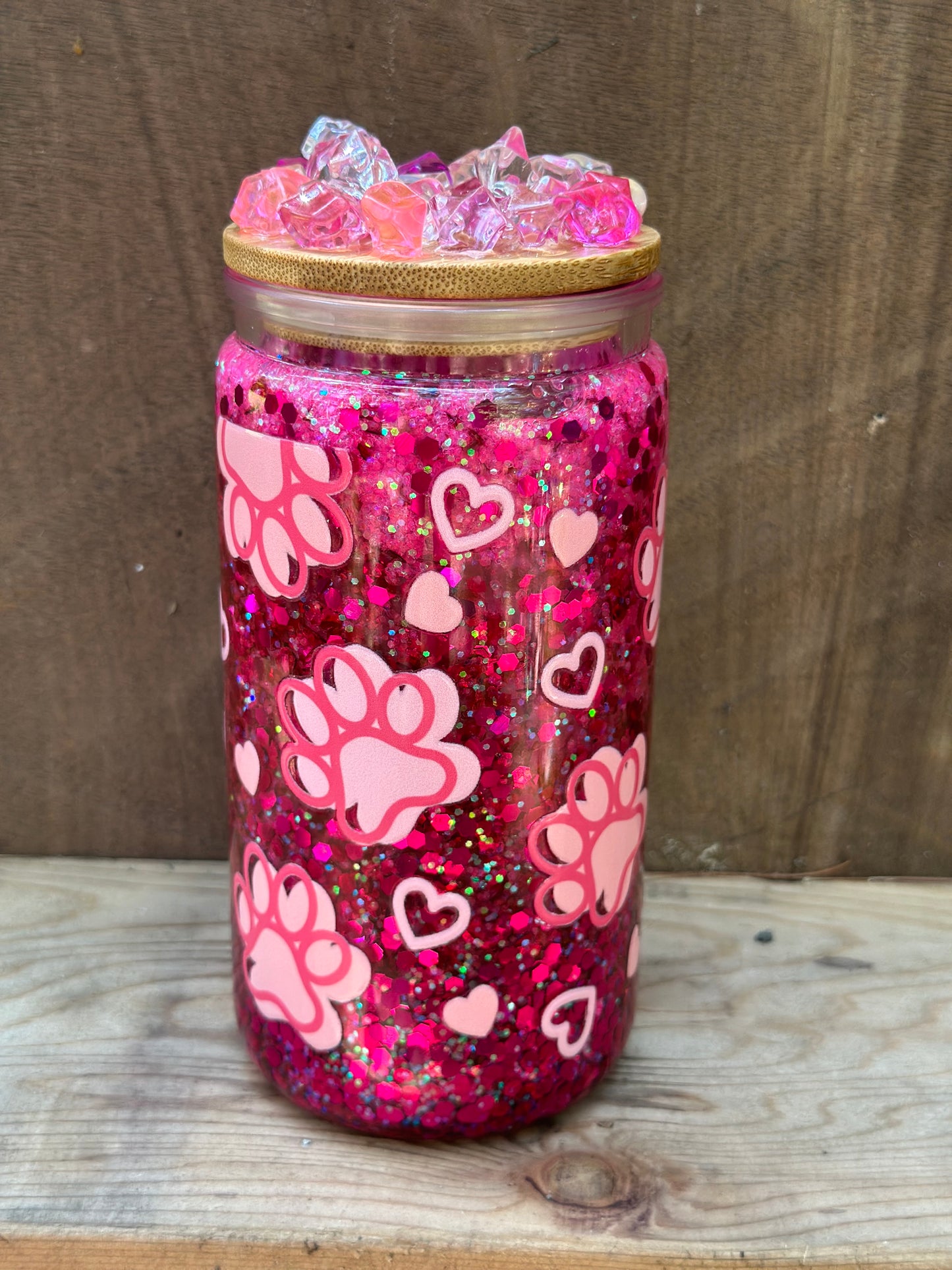 Pink Paw Print Tumbler