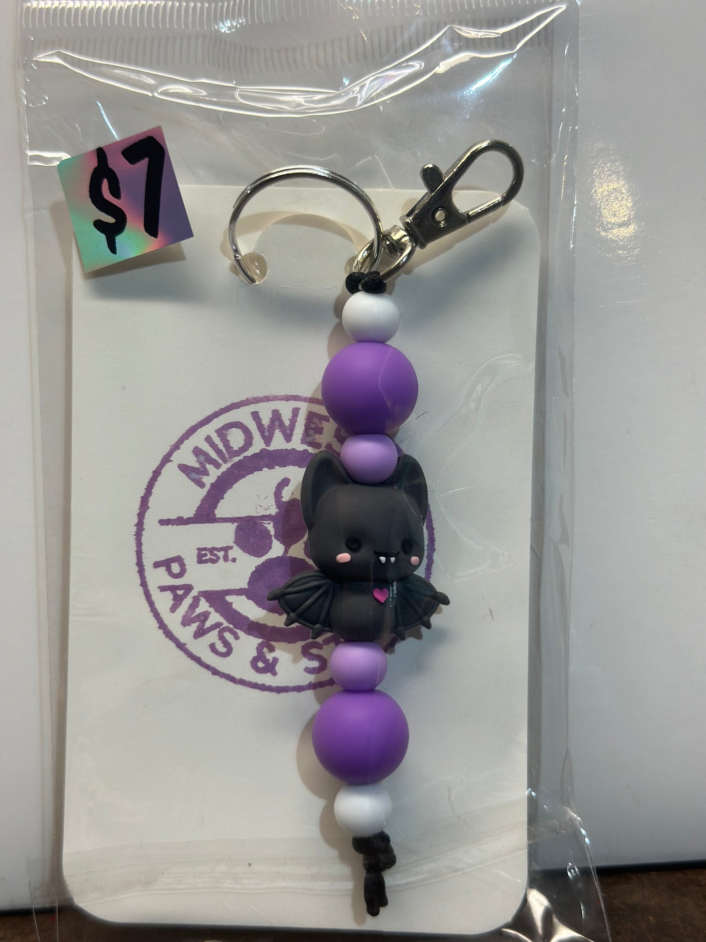 Purple Bat Keychain